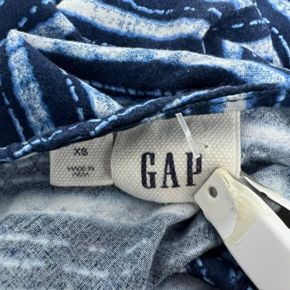 Gap Wide Leg Jumpsuit Sleeveless Blue/White Chevron Size XS Pockets - Picture 7 of 8